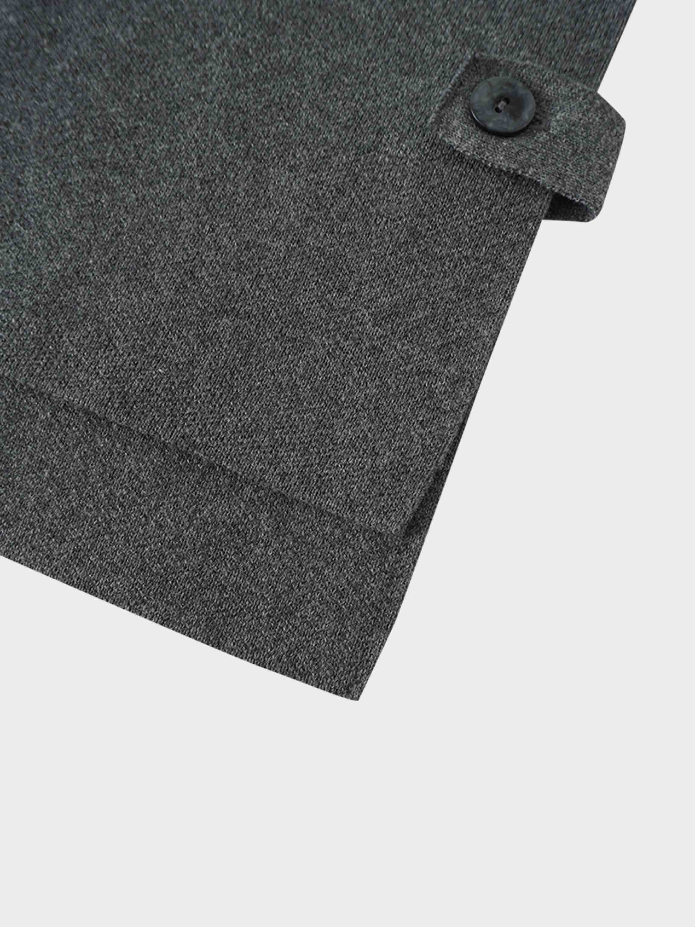 Side Tab Knit Vest-Heathered Grey