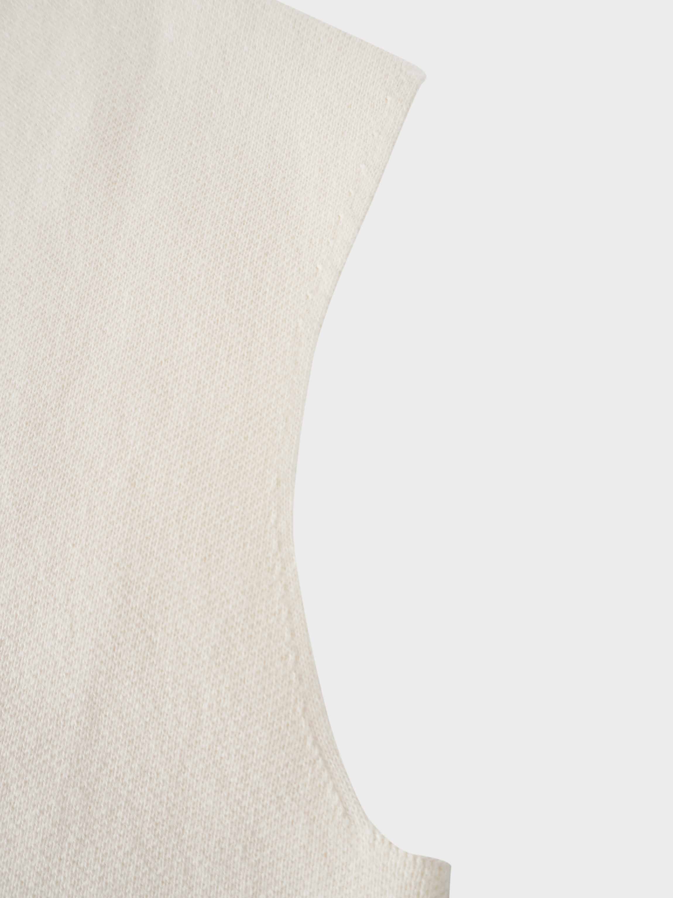 Side Tab Knit Vest-Ivory