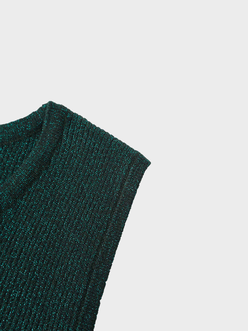 Lurex Sleeveless Sweater-Hunter Green