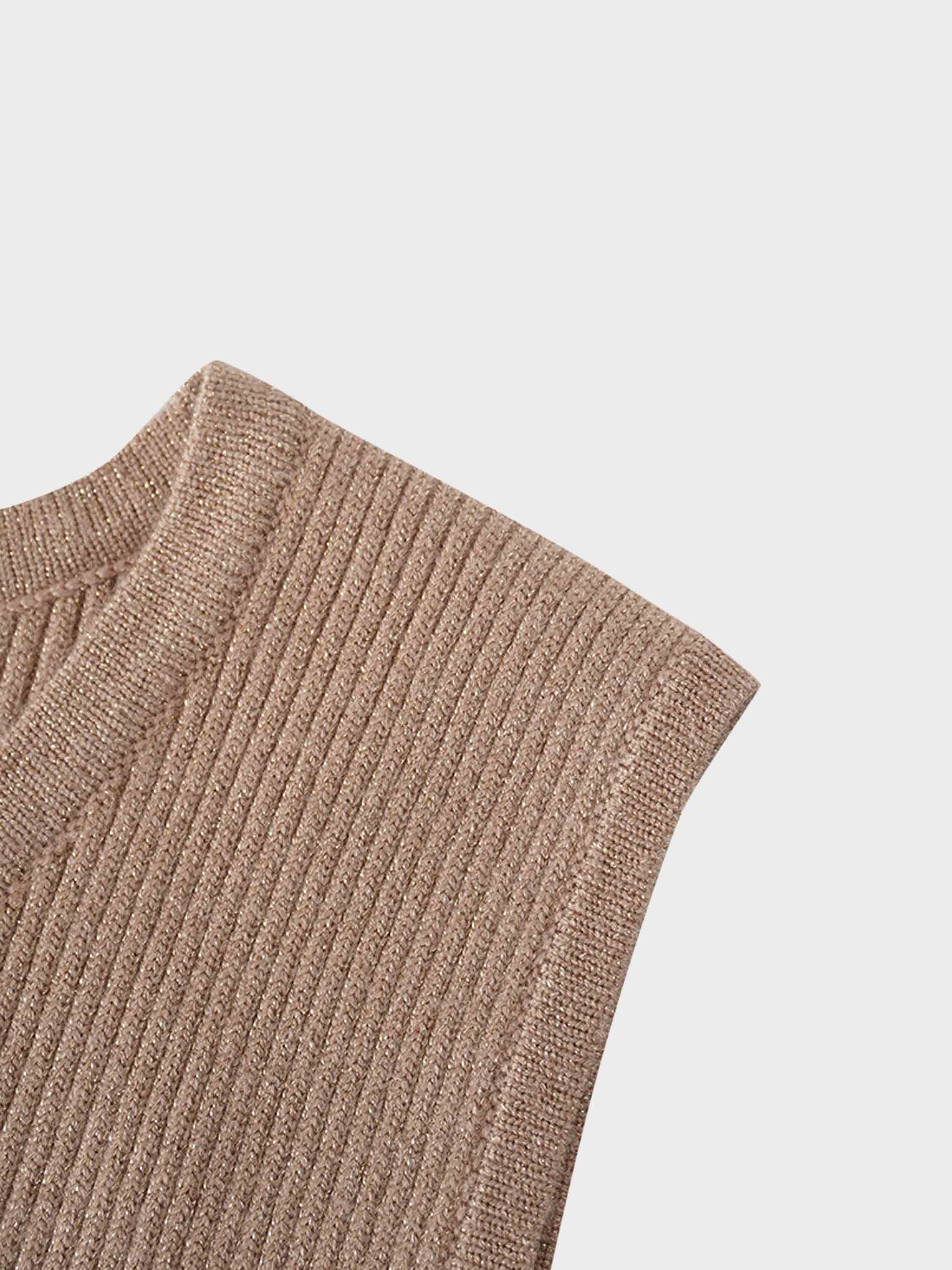 Lurex Sleeveless Sweater-Neutral