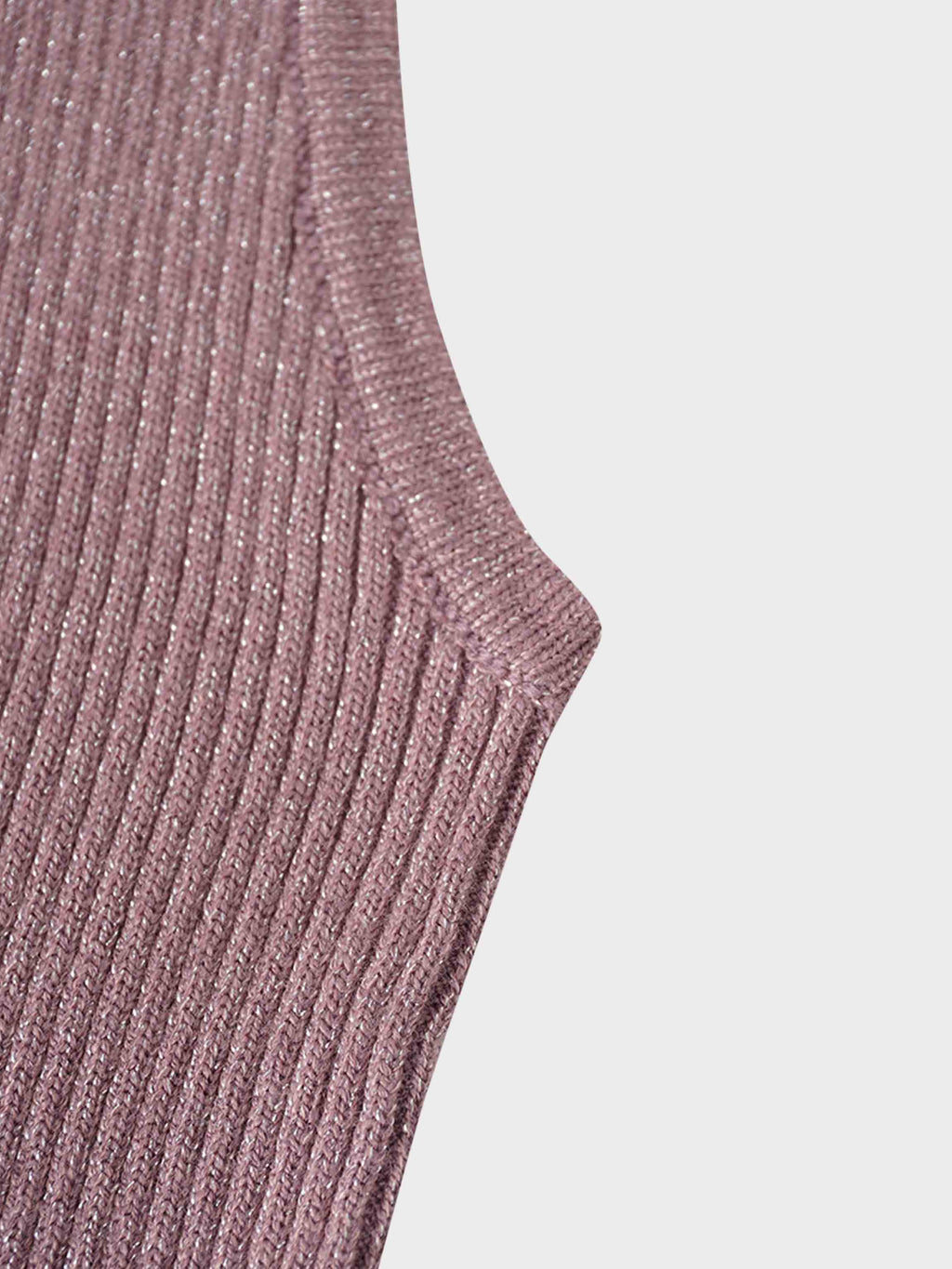 Lurex Sleeveless Sweater-Mauve