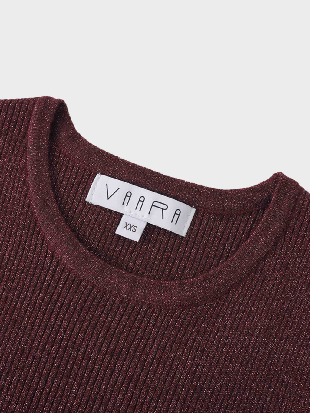 Lurex Sleeveless Sweater-Heathered Burgundy