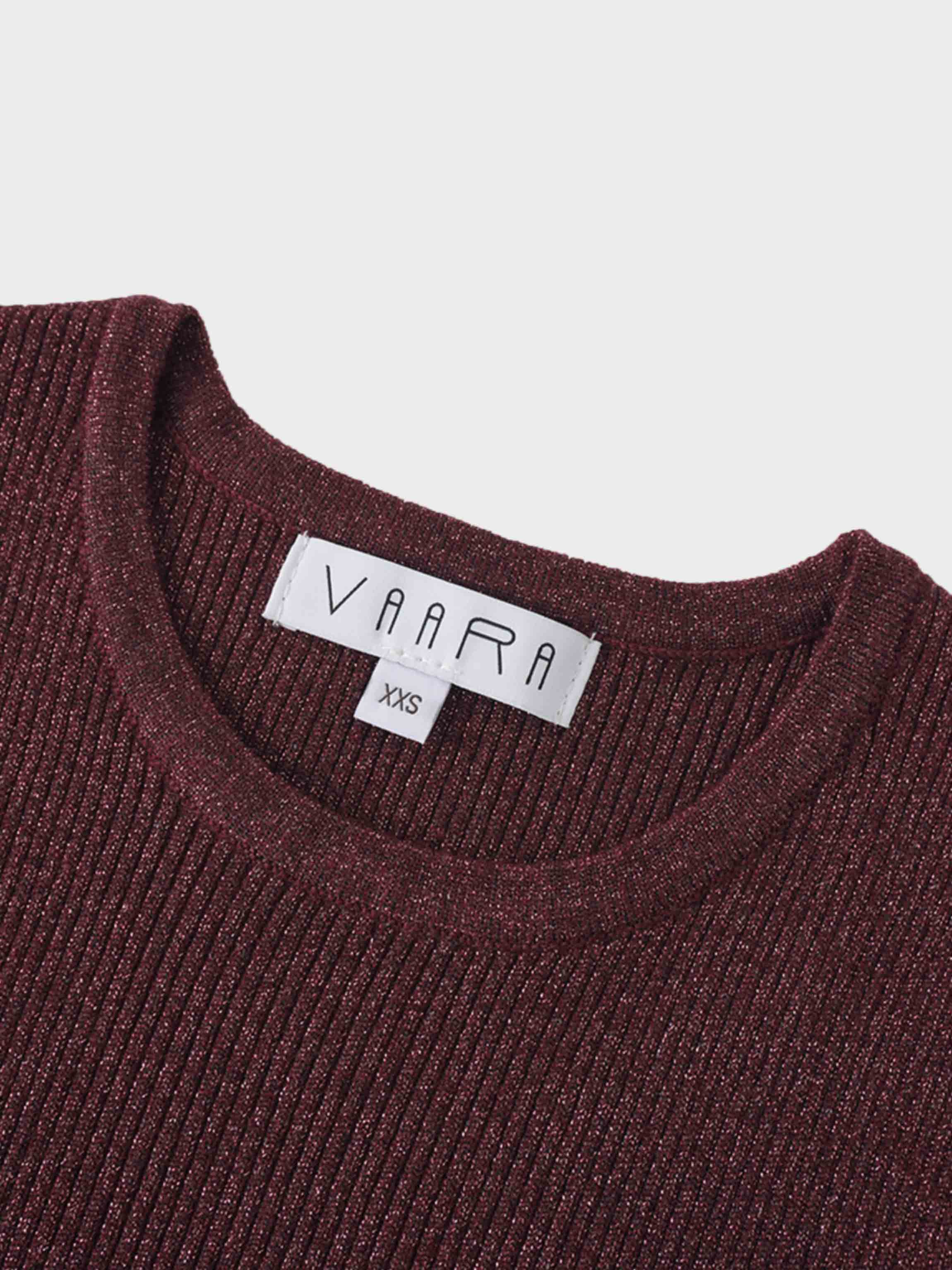 Lurex Sleeveless Sweater-Heathered Burgundy