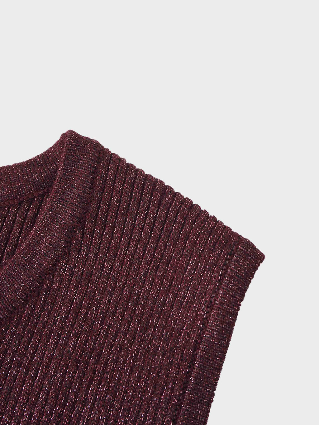 Lurex Sleeveless Sweater-Heathered Burgundy