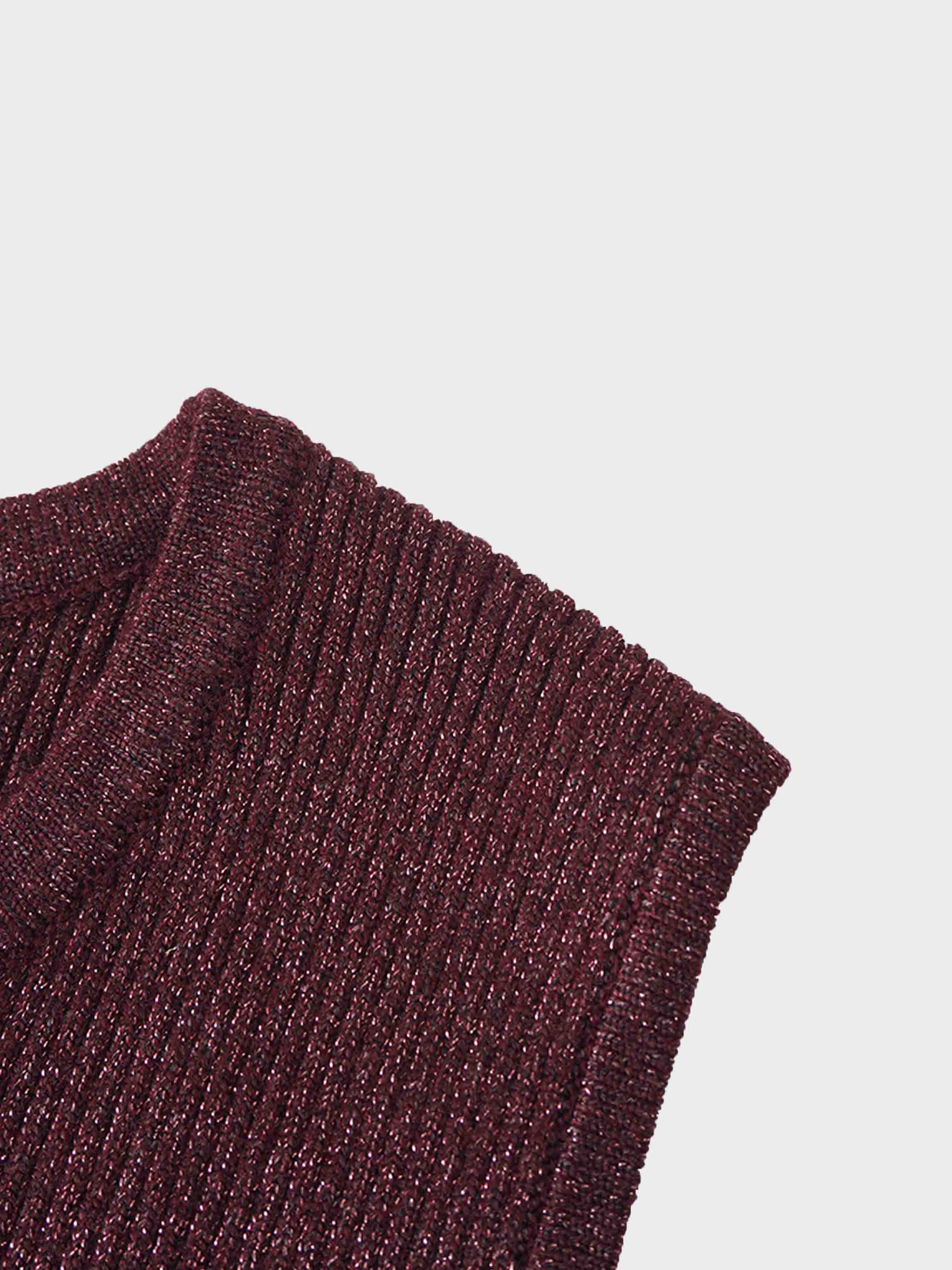 Lurex Sleeveless Sweater-Heathered Burgundy