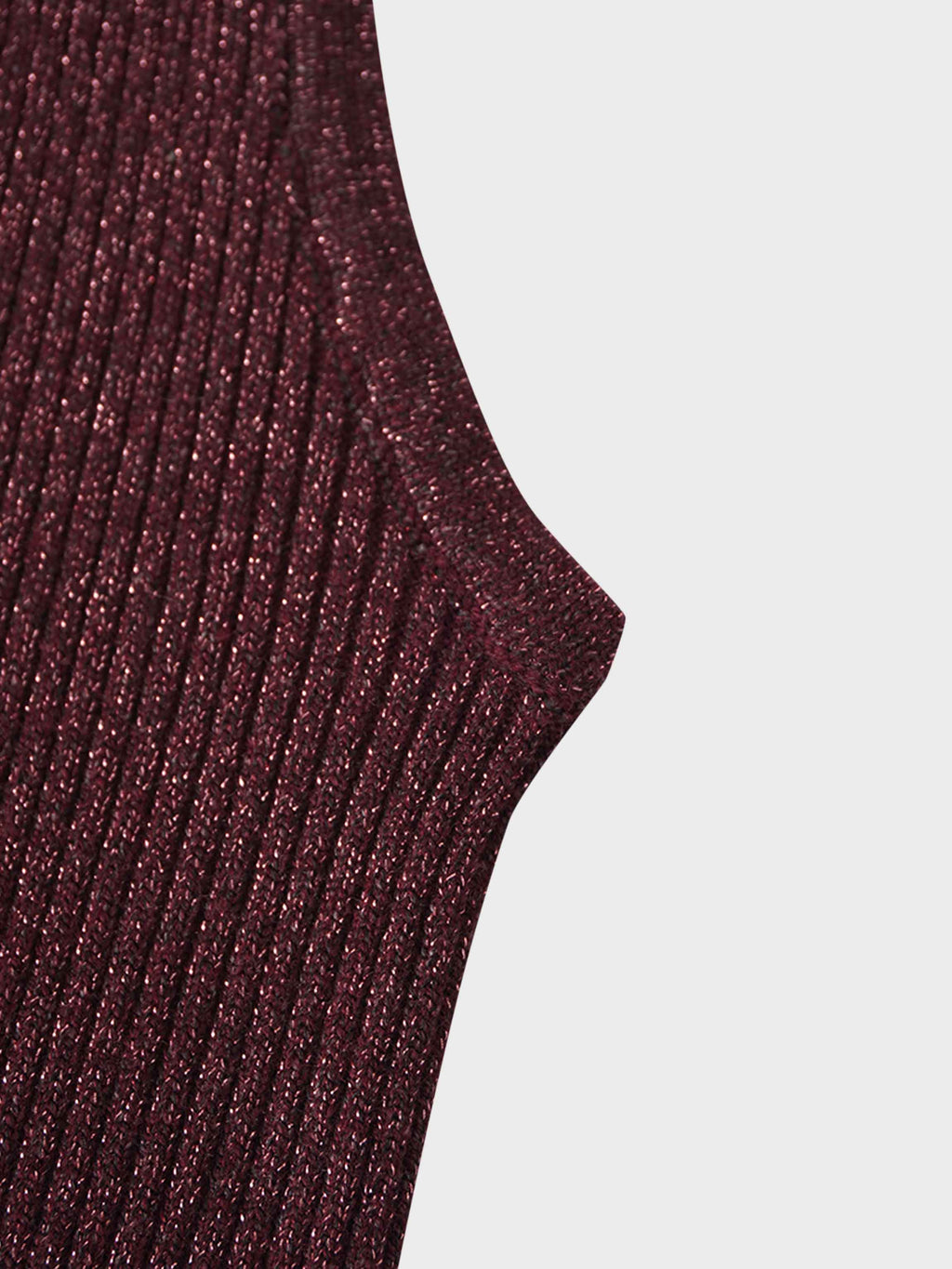 Lurex Sleeveless Sweater-Heathered Burgundy