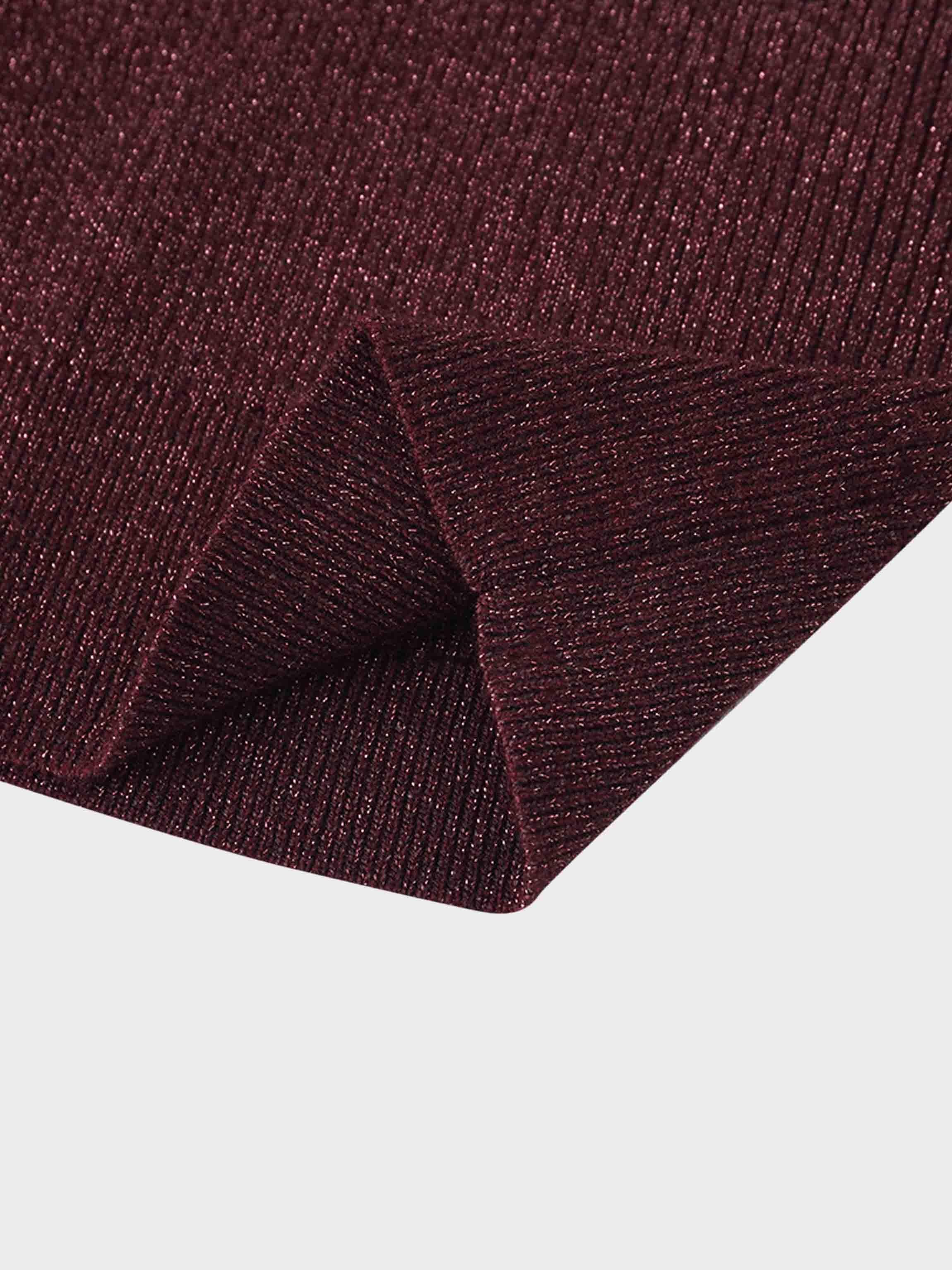 Lurex Sleeveless Sweater-Heathered Burgundy