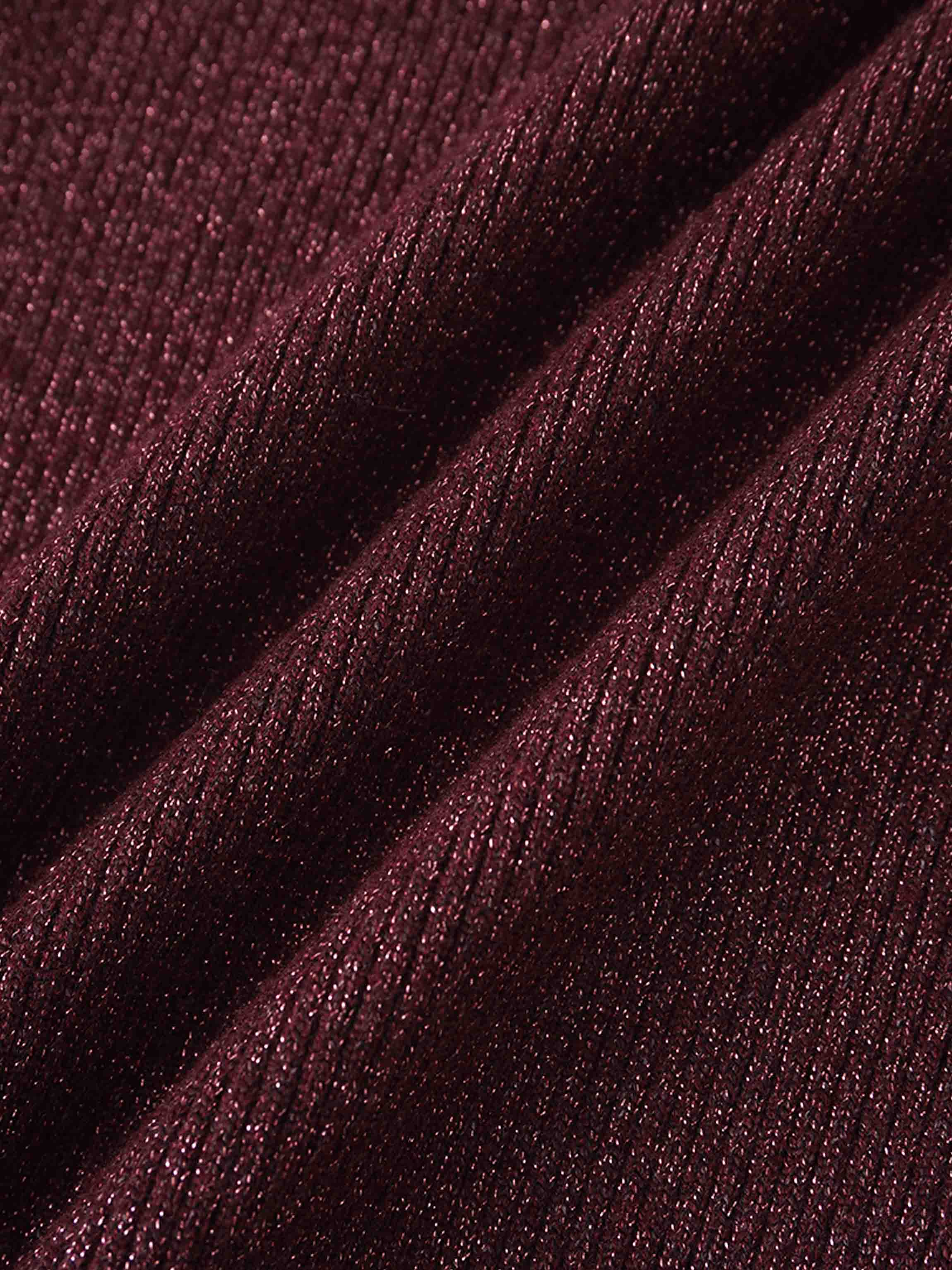Lurex Sleeveless Sweater-Heathered Burgundy