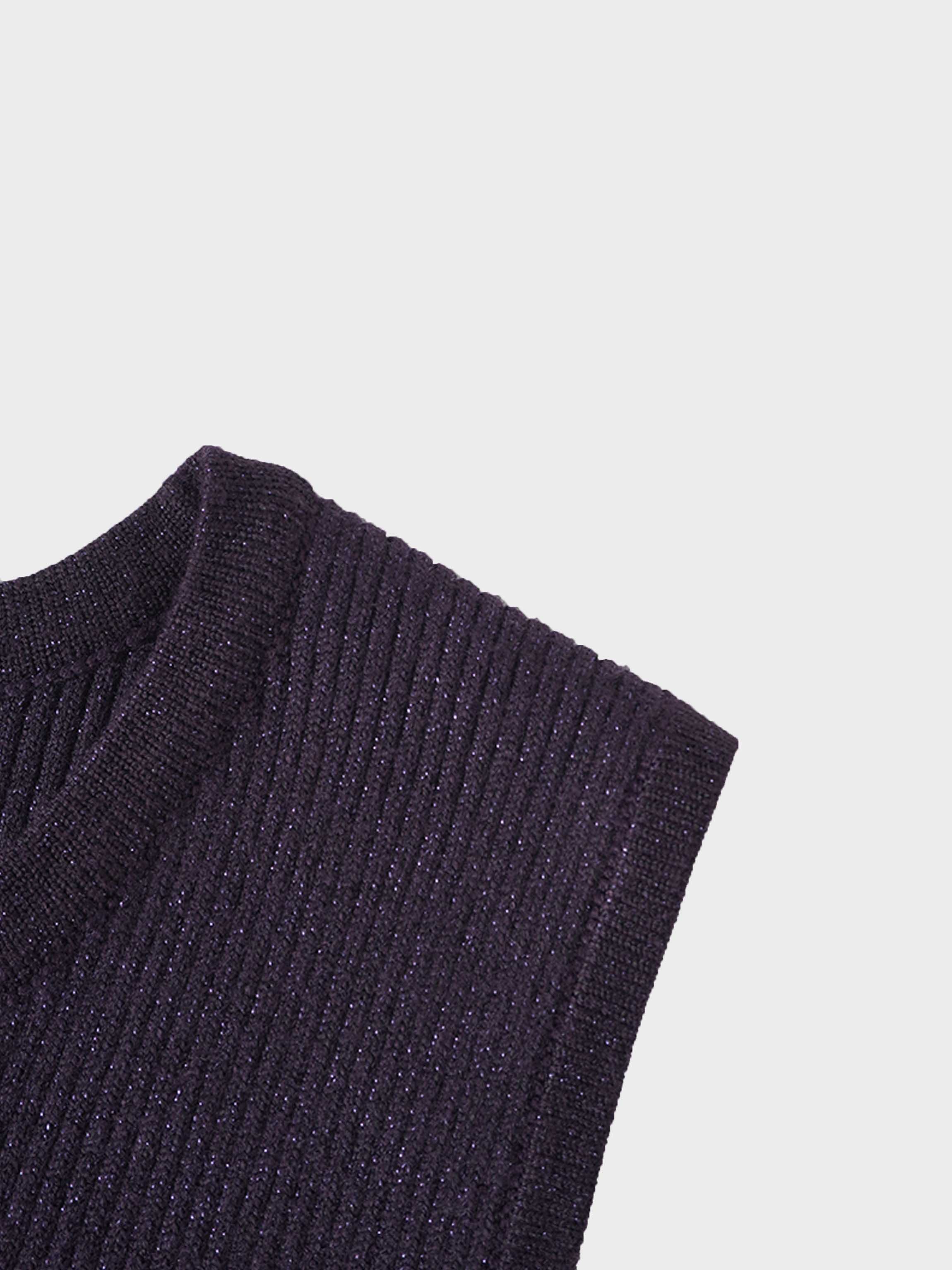 Lurex Sleeveless Sweater-Purple