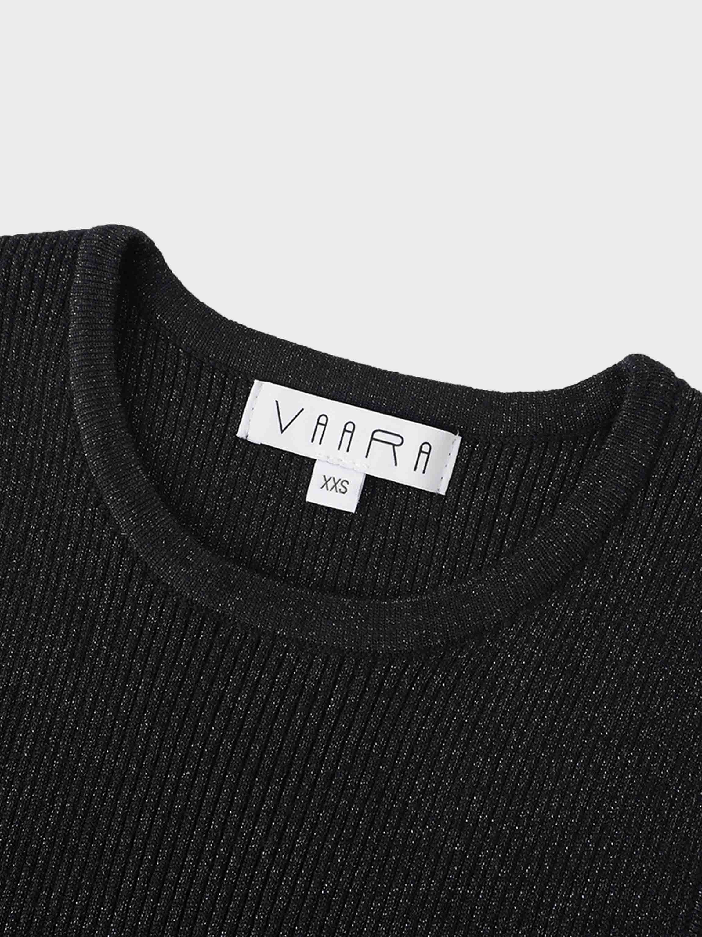 Lurex Sleeveless Sweater-Black