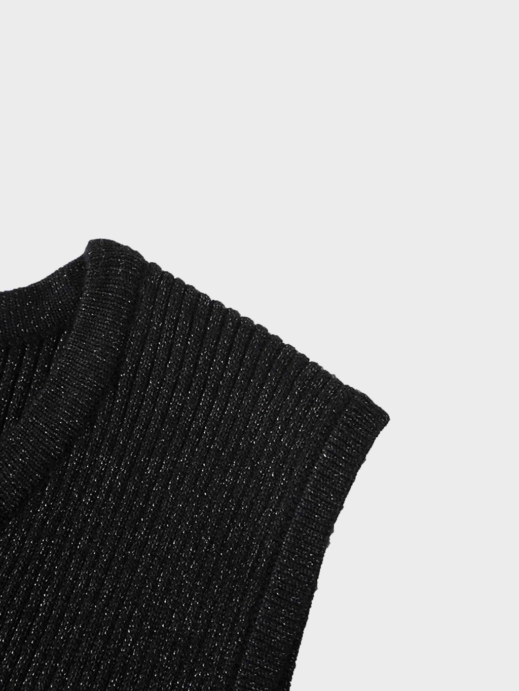 Lurex Sleeveless Sweater-Black