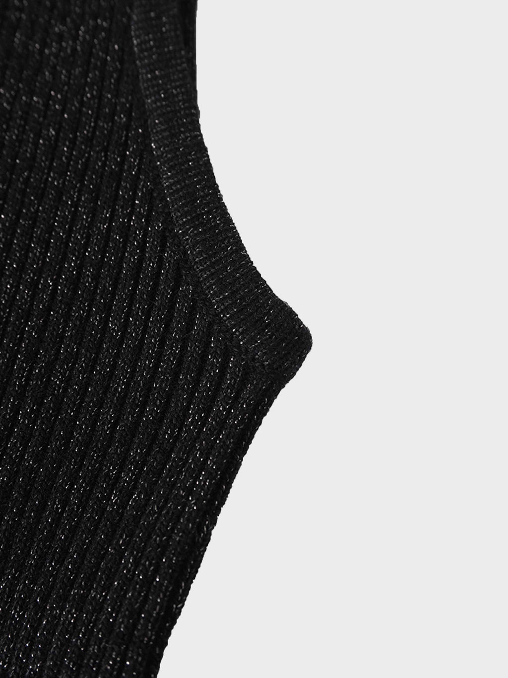Lurex Sleeveless Sweater-Black