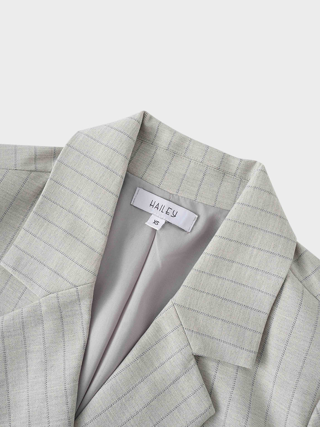 Double Breasted Pinstripe Cardigan-Heathered Grey