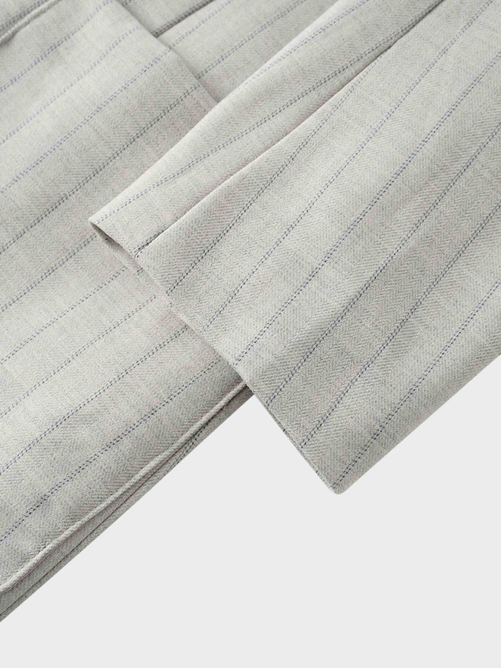 Double Breasted Pinstripe Cardigan-Heathered Grey