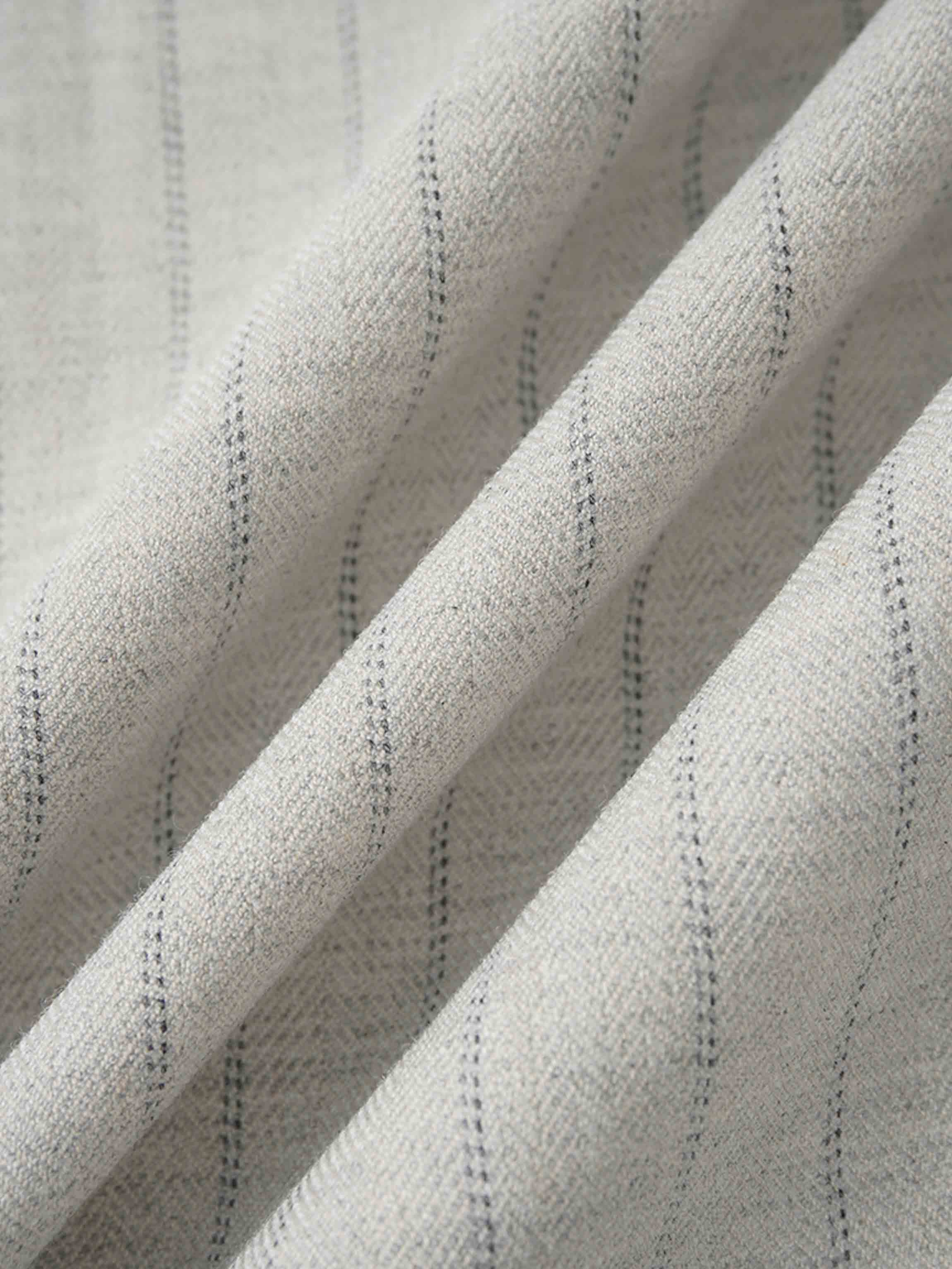 Double Breasted Pinstripe Cardigan-Heathered Grey