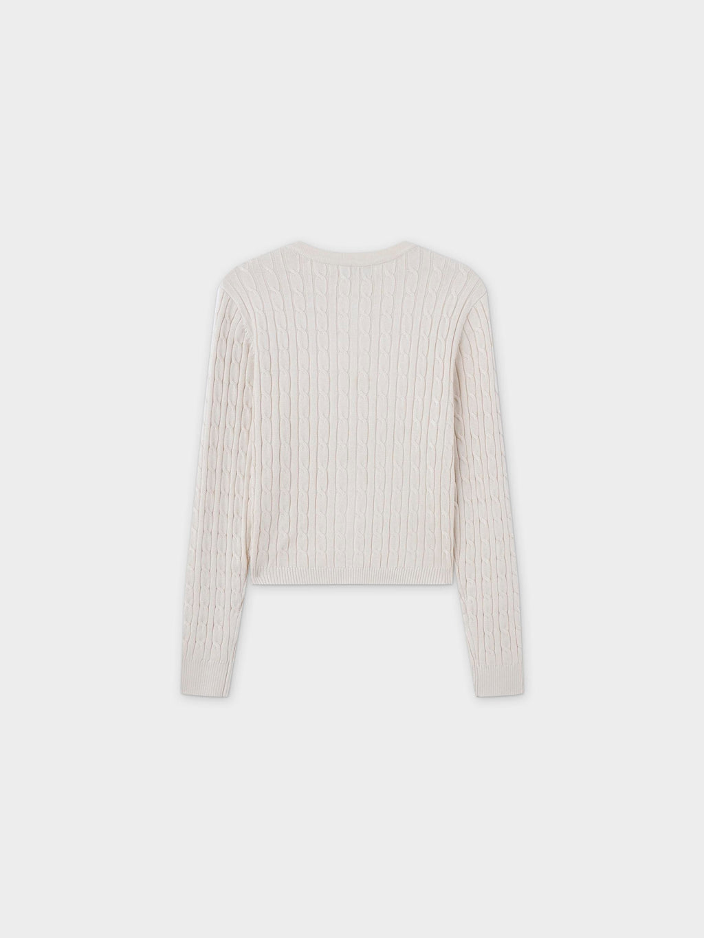 Cable Knit Crew Cardigan-Ivory