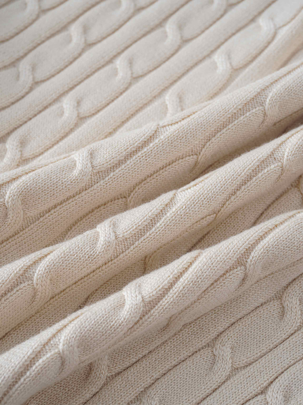 Cable Knit Crew Cardigan-Ivory
