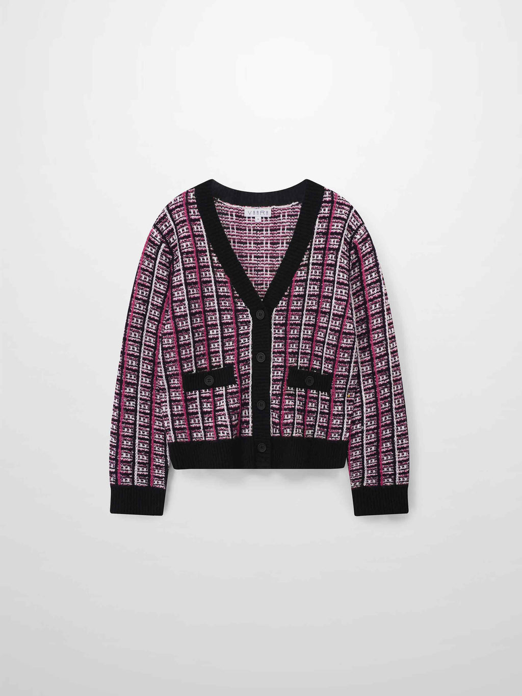 Boucle Knit Cardigan-Pink