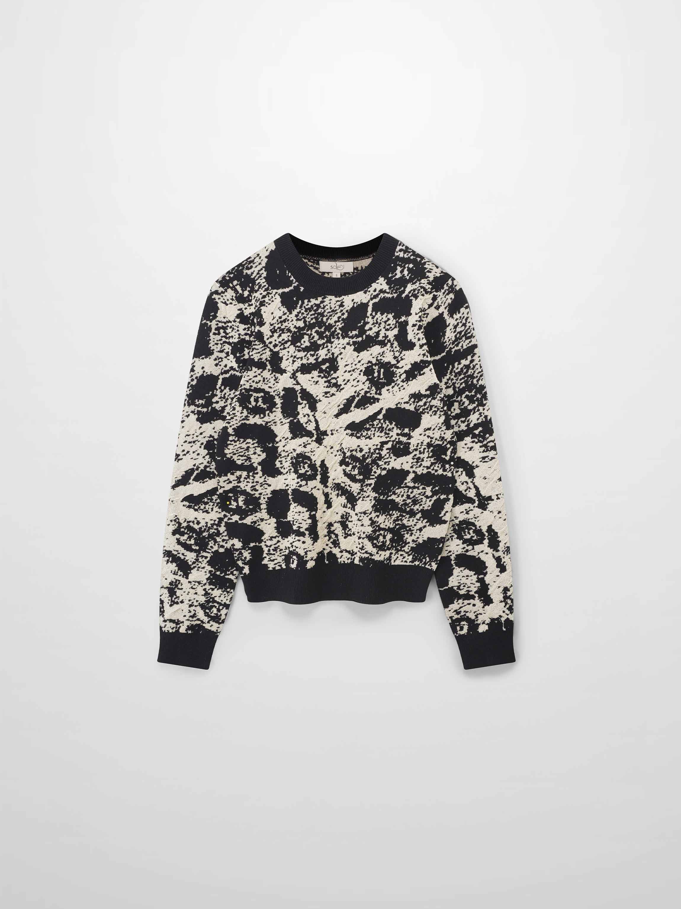 Lurex Combo Crew Sweater-Gold