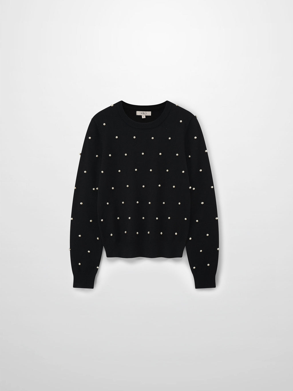 Pearl Embellished Sweater-Black