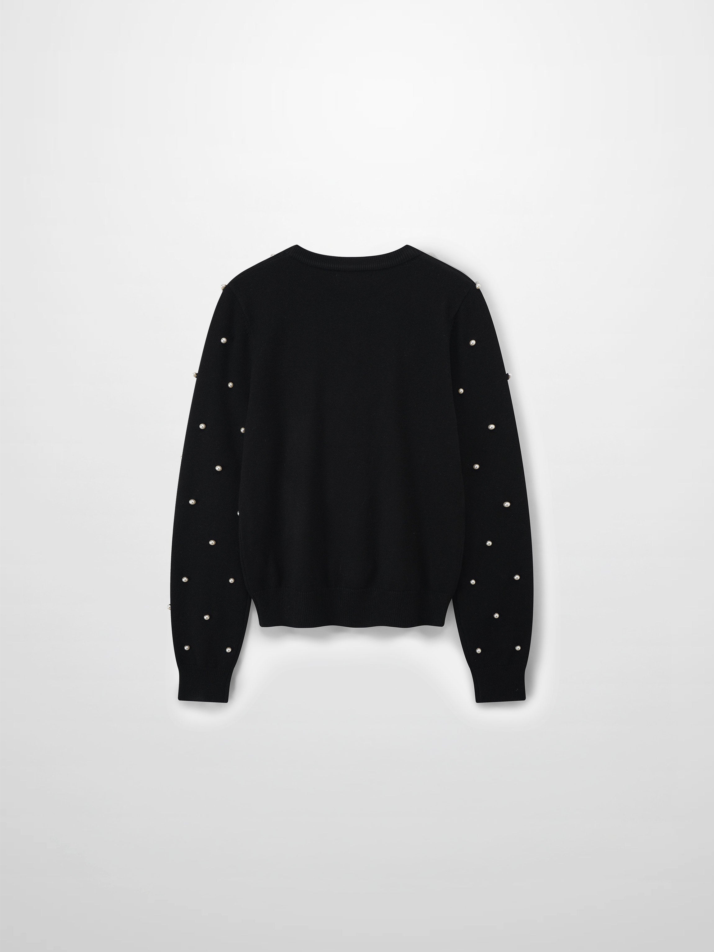 Pearl Embellished Sweater-Black