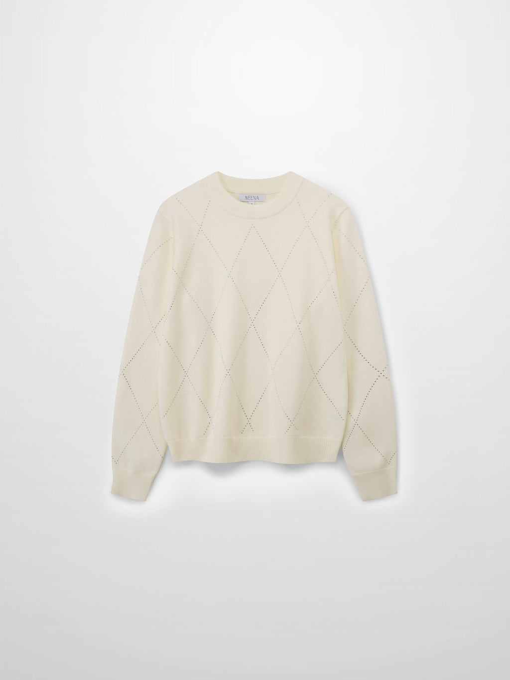 Diamond Stud Design Sweater-Ivory