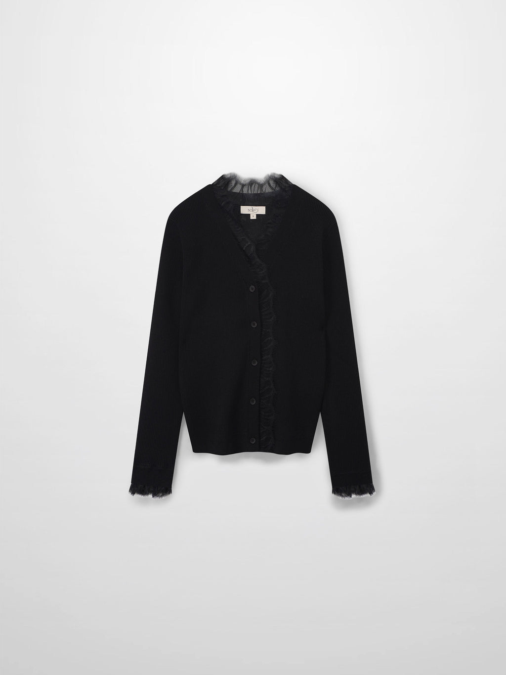 Lace Trimmed Sweater-Black