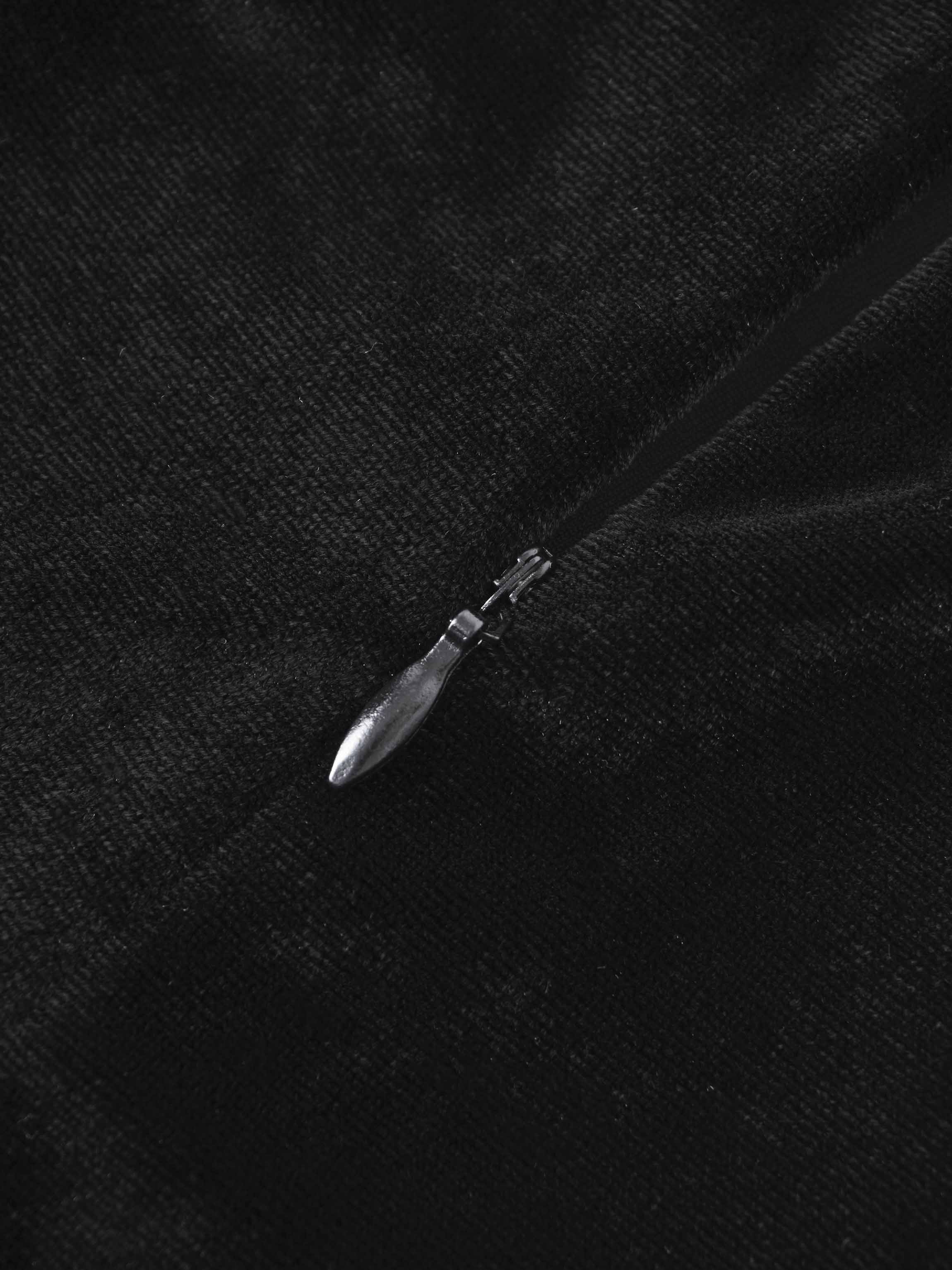 Velour Slip Dress - Black