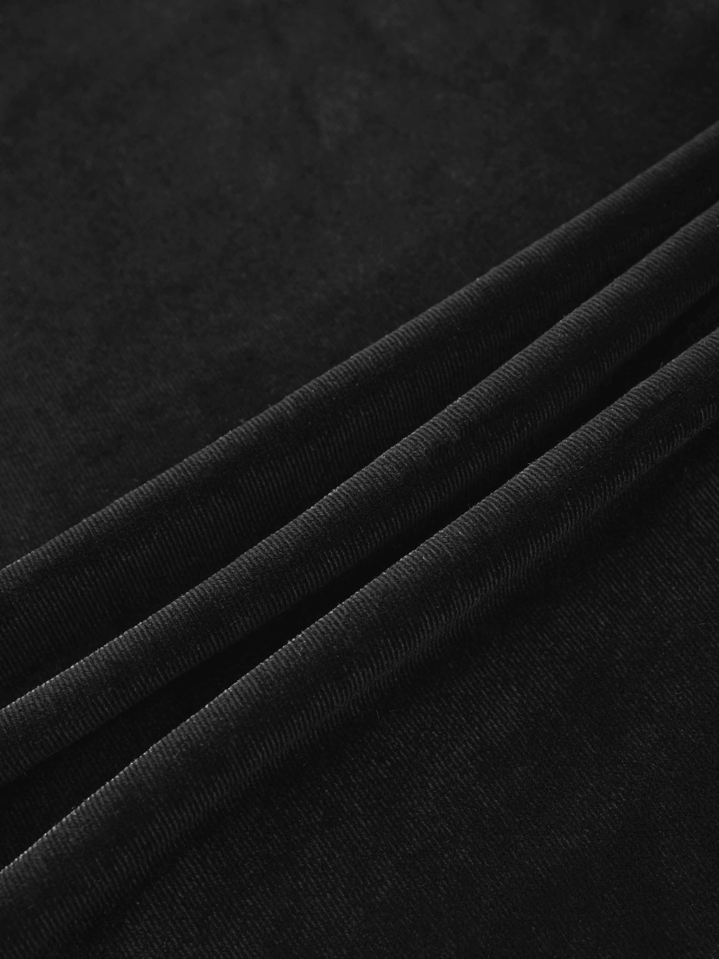 Velour Slip Dress - Black