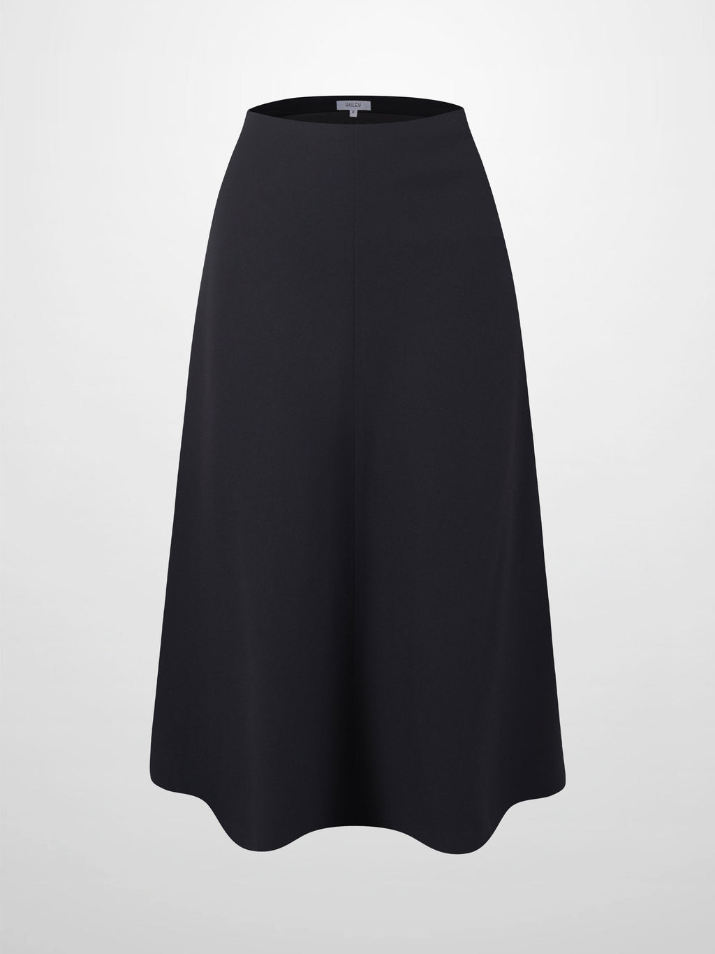 Basic A-Line Seamed Short Skirt-Black