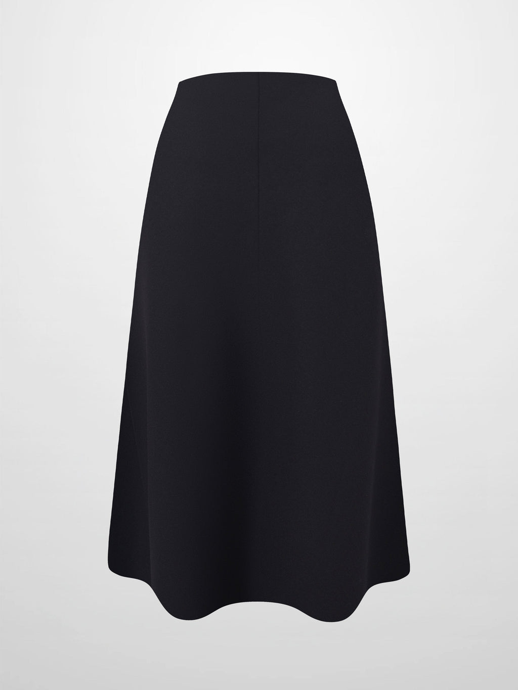 Basic A-Line Seamed Short Skirt-Black