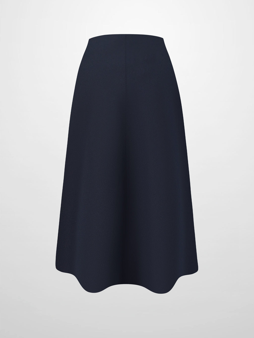 Basic A-Line Seamed Short Skirt-Navy