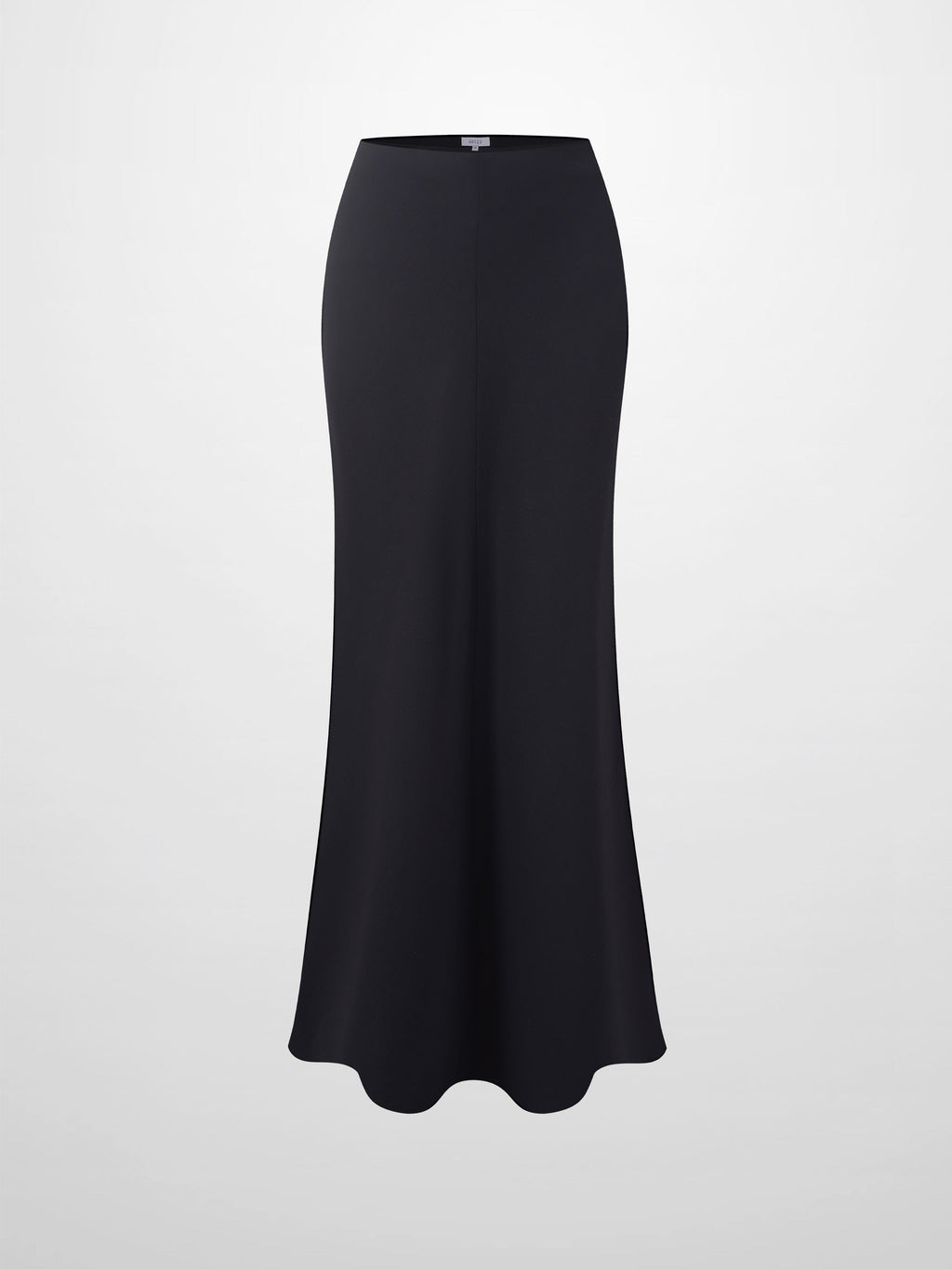 Basic A-Line Seamed Maxi Skirt-Black