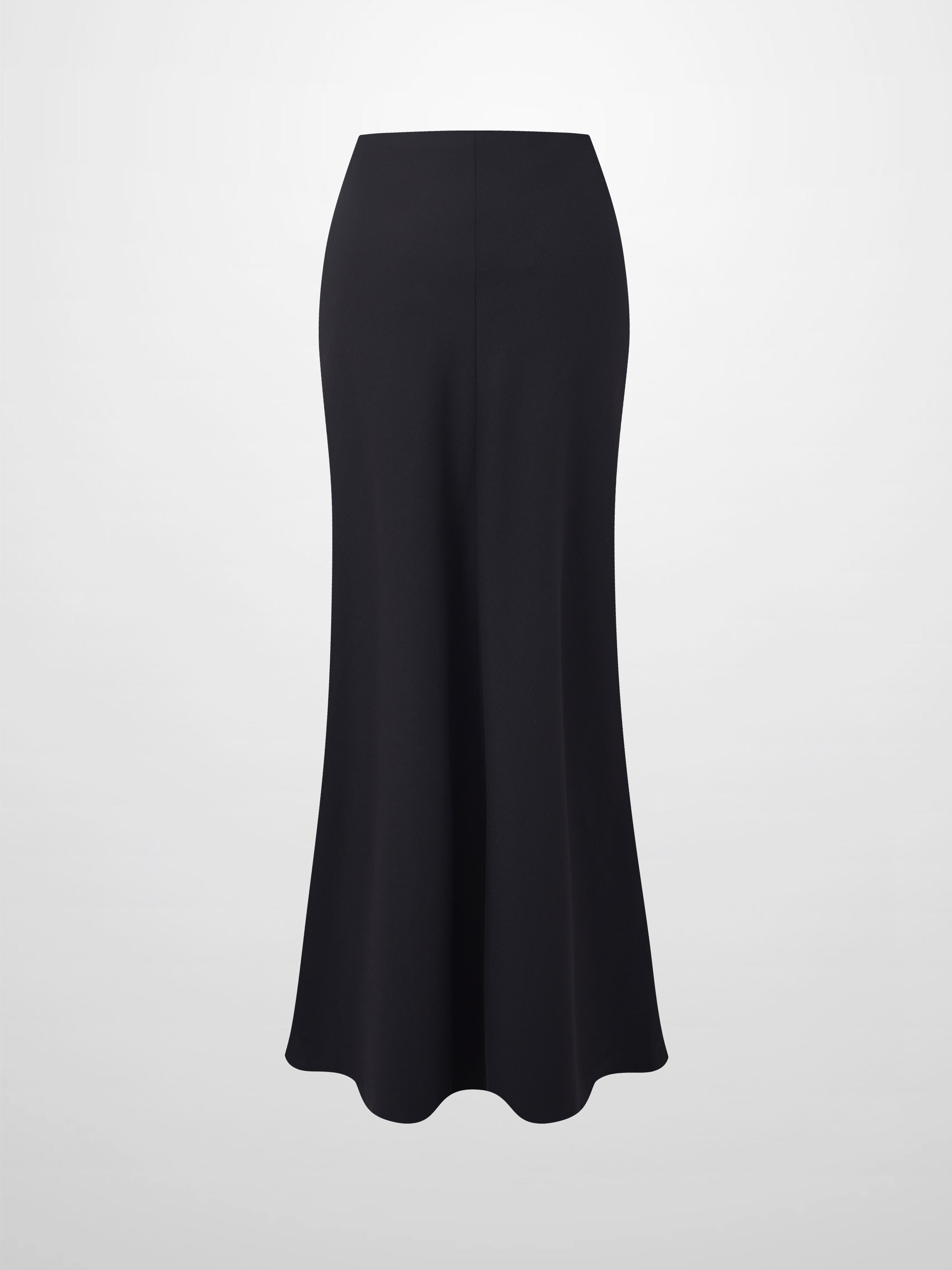 Basic A-Line Seamed Maxi Skirt-Black
