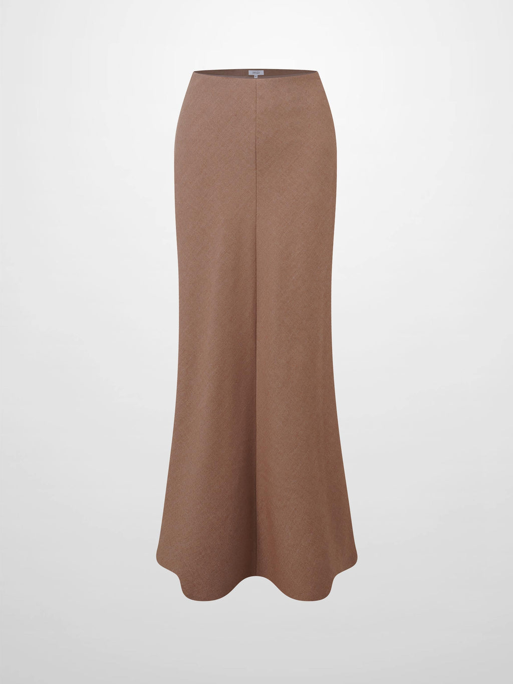 Basic A-Line Seamed Maxi Skirt-Camel