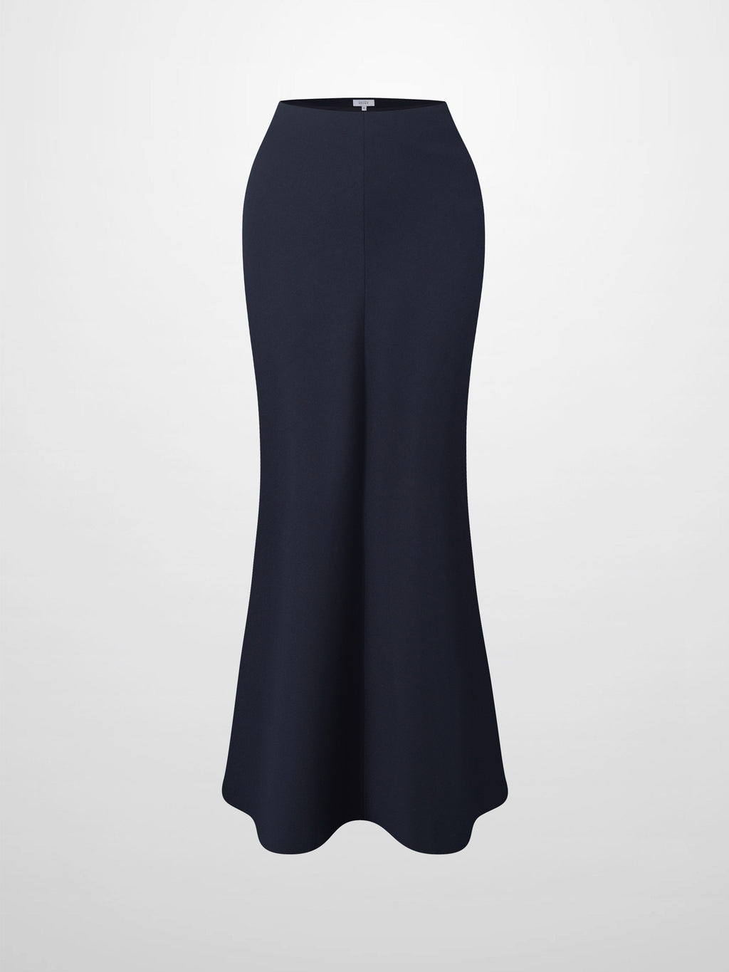 Basic A-Line Seamed Maxi Skirt-Navy