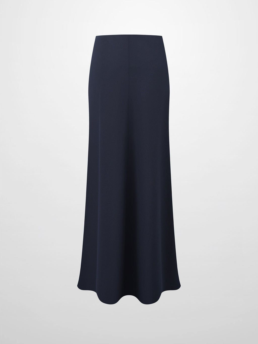 Basic A-Line Seamed Maxi Skirt-Navy