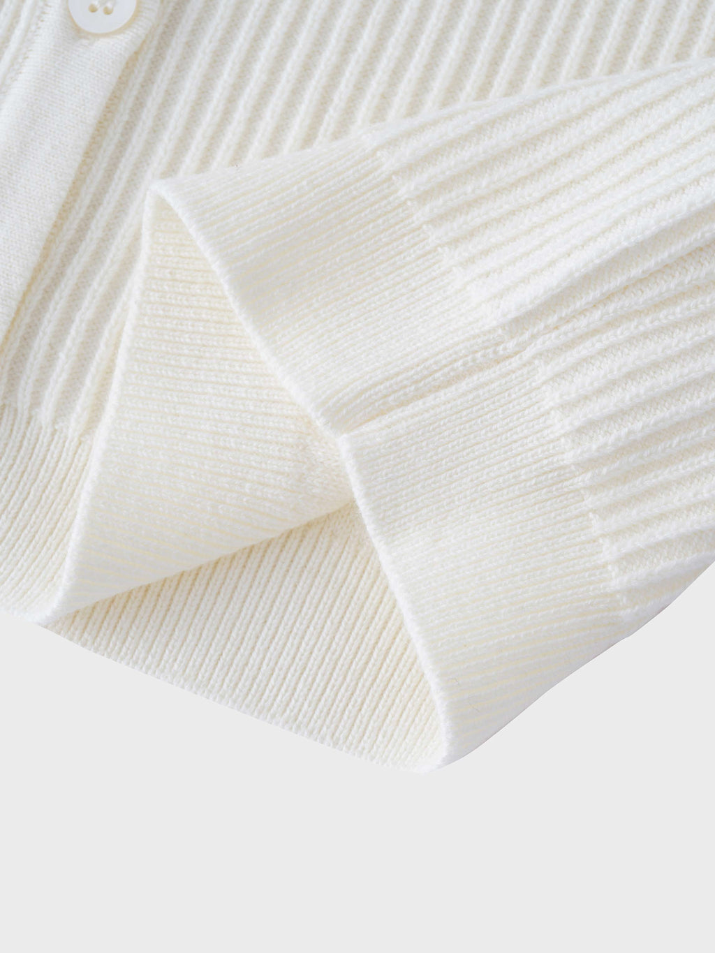 Button Down Ribbed Cardigan-Ivory
