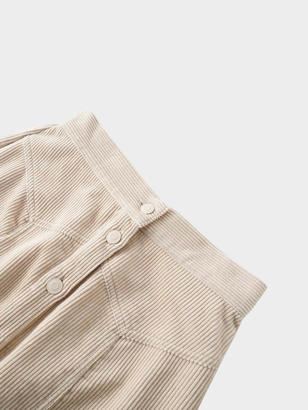 Button Down A-Line Corduroy Skirt-Warm Vanilla