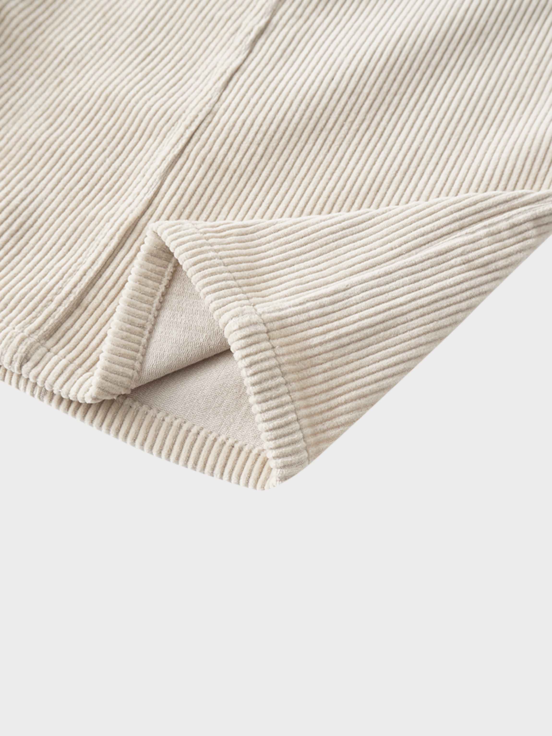 Button Down A-Line Corduroy Skirt-Warm Vanilla