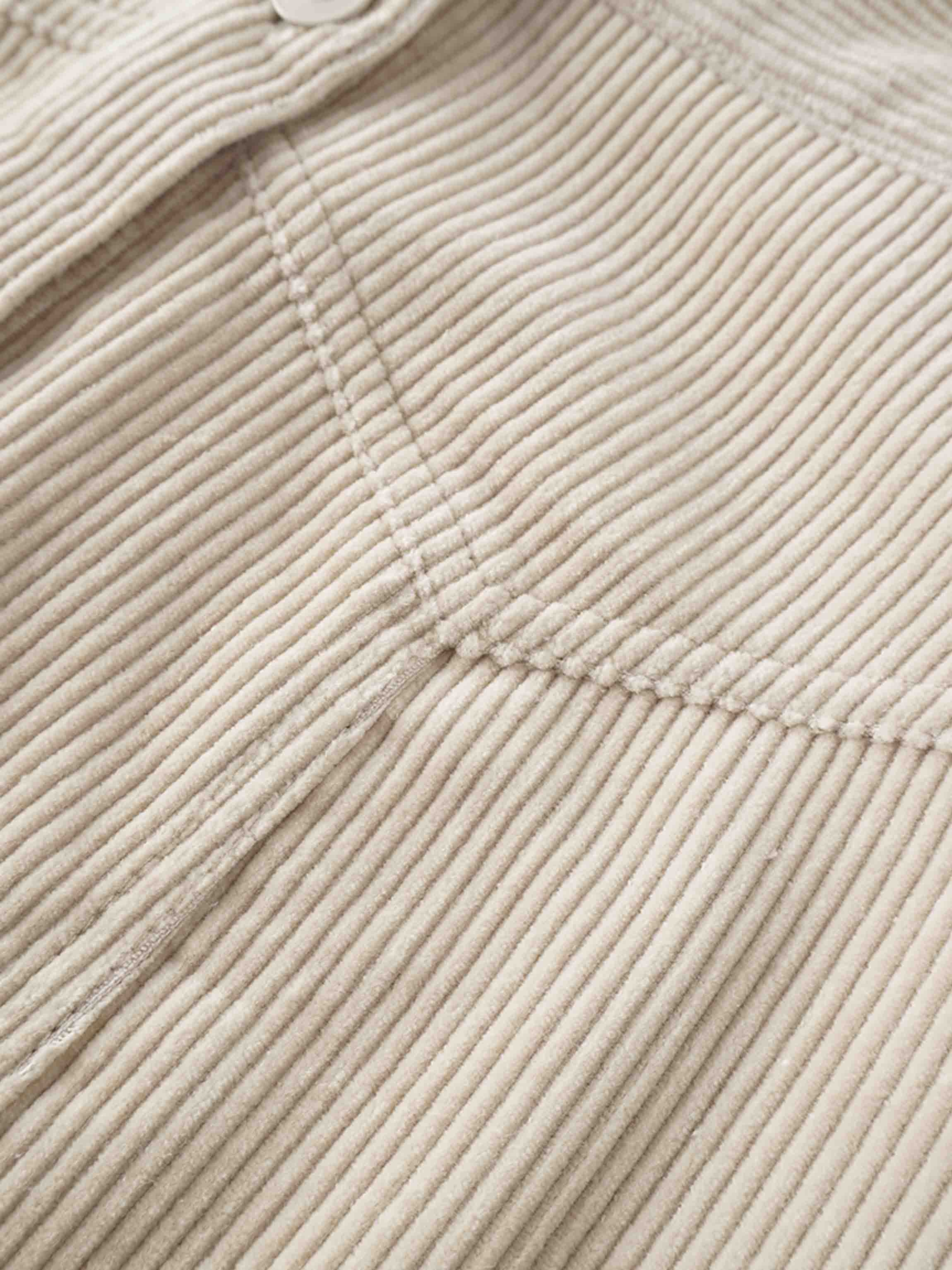 Button Down A-Line Corduroy Skirt-Warm Vanilla