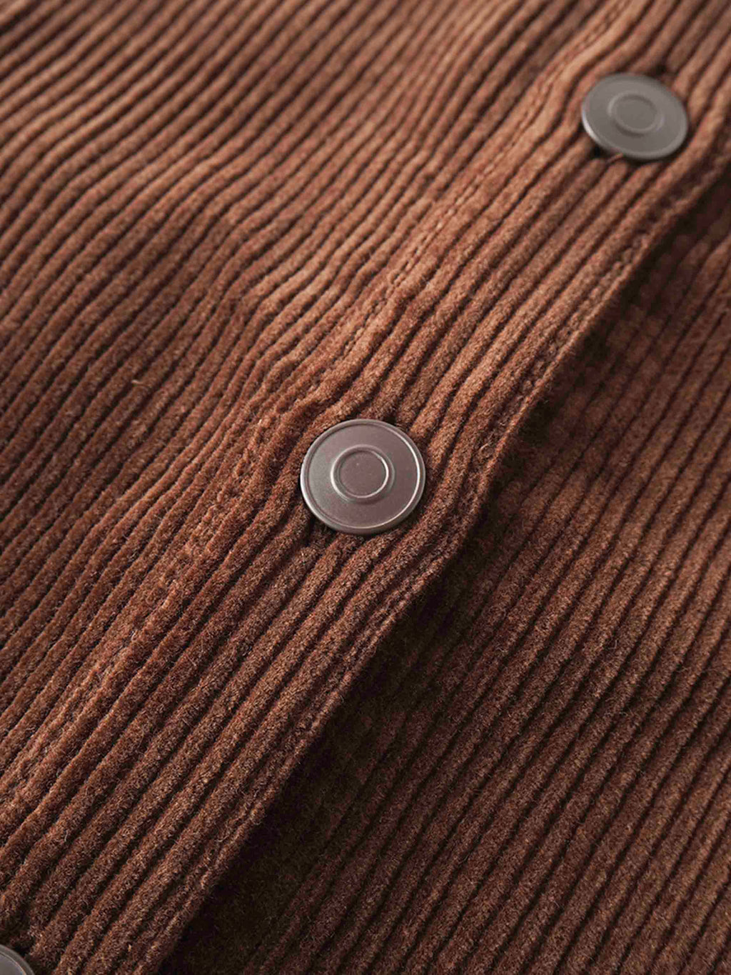 Button Down A-Line Corduroy Skirt-Dark Brown