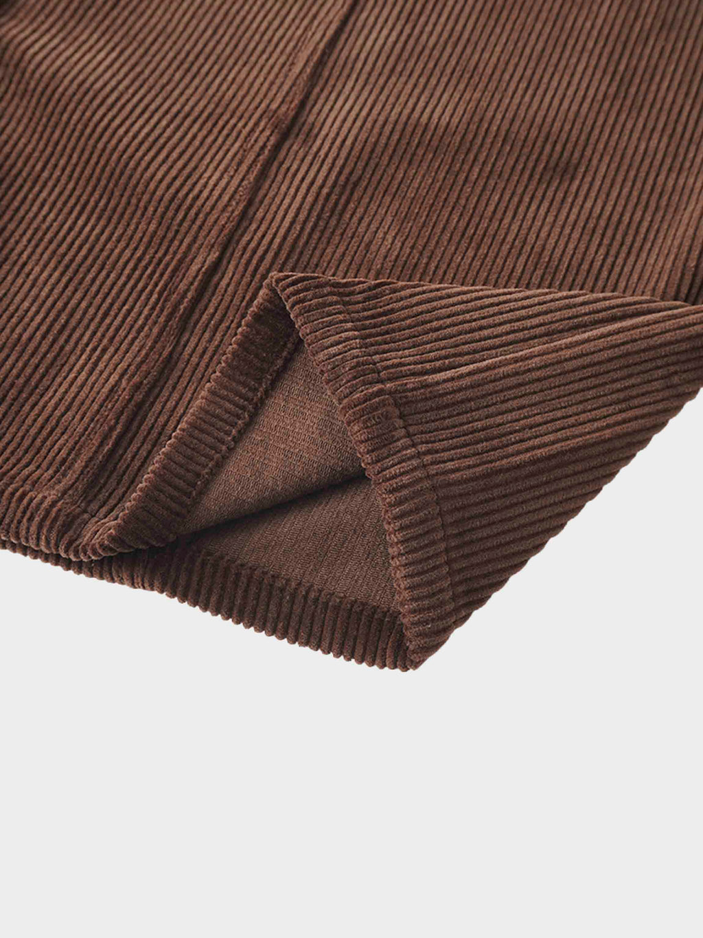 Button Down A-Line Corduroy Skirt-Dark Brown