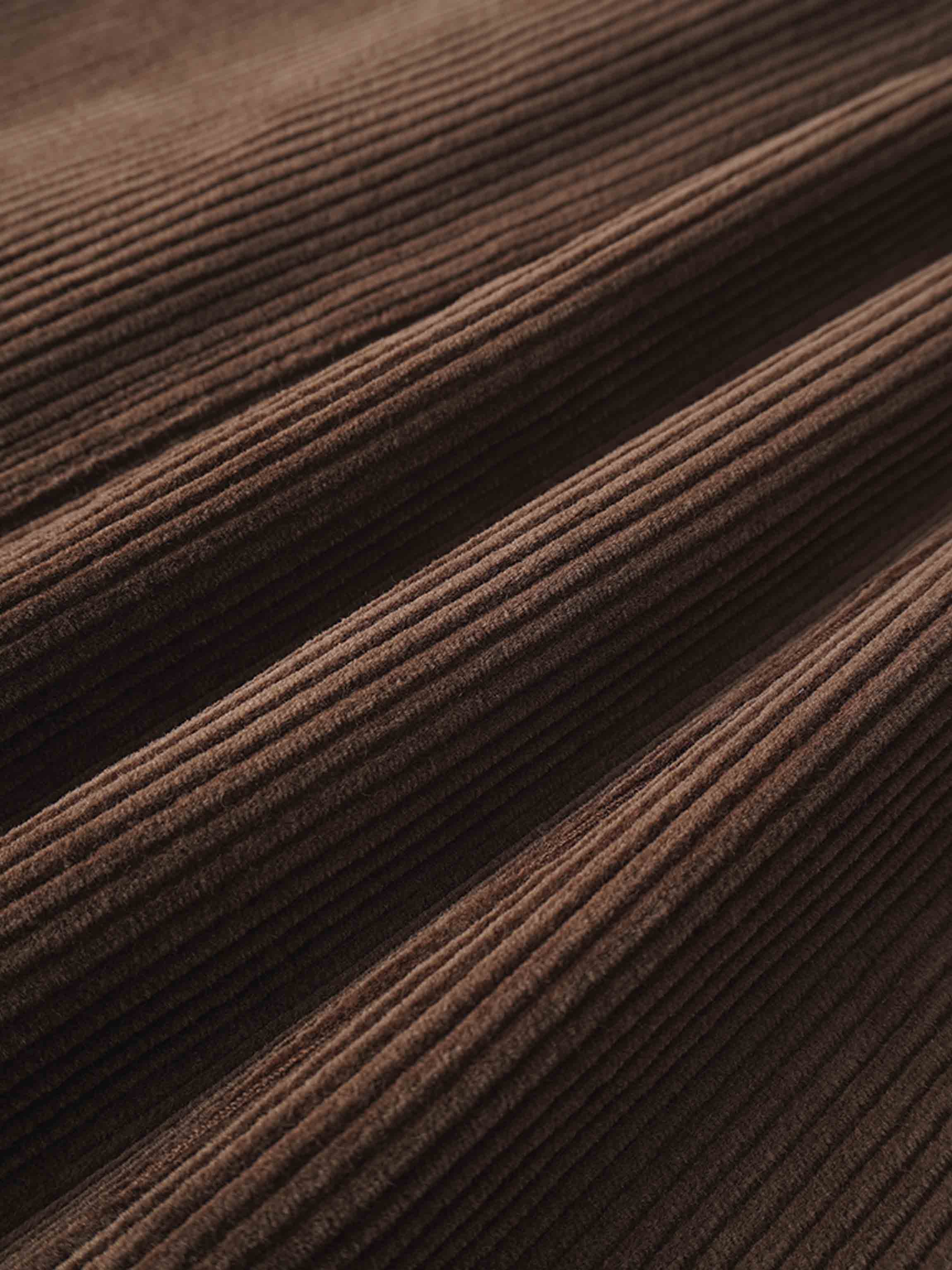 Button Down A-Line Corduroy Skirt-Dark Brown