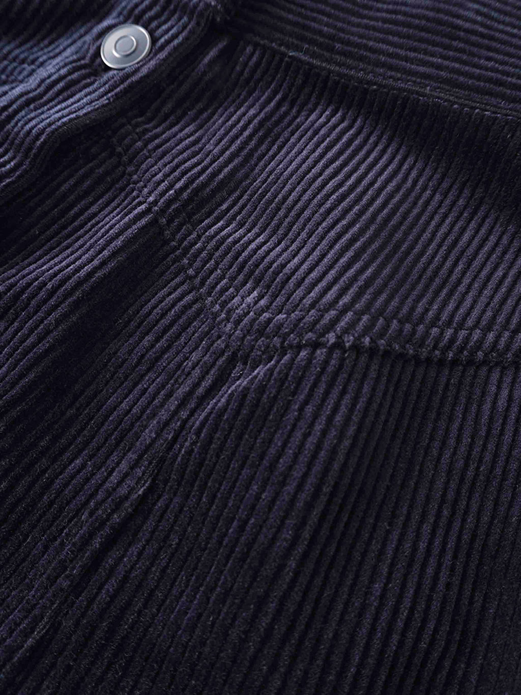 Button Down A-Line Corduroy Skirt-Navy