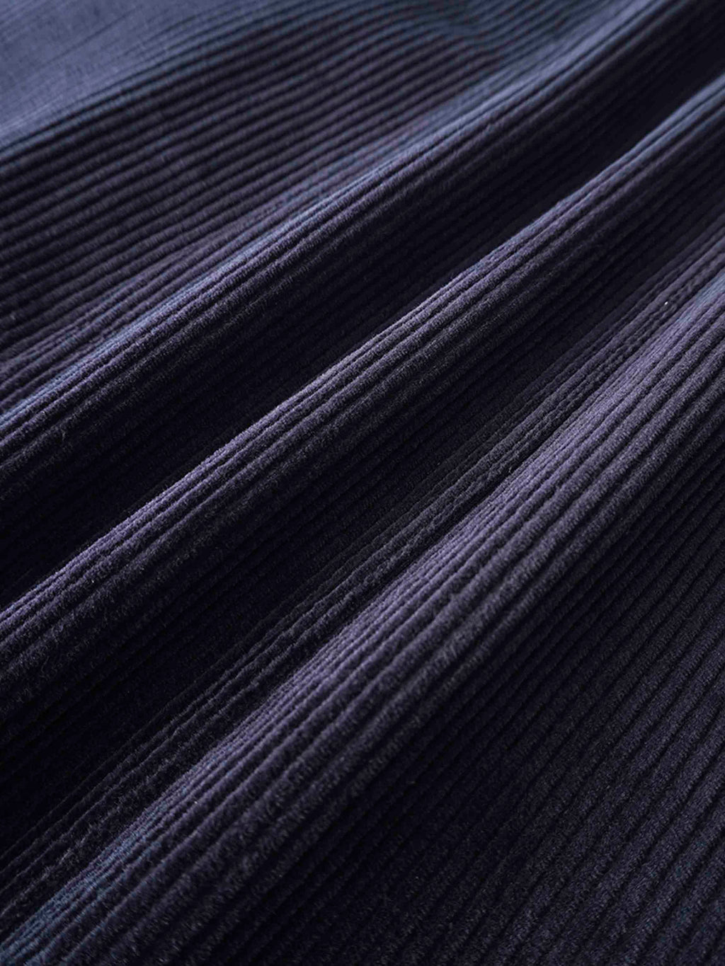 Button Down A-Line Corduroy Skirt-Navy