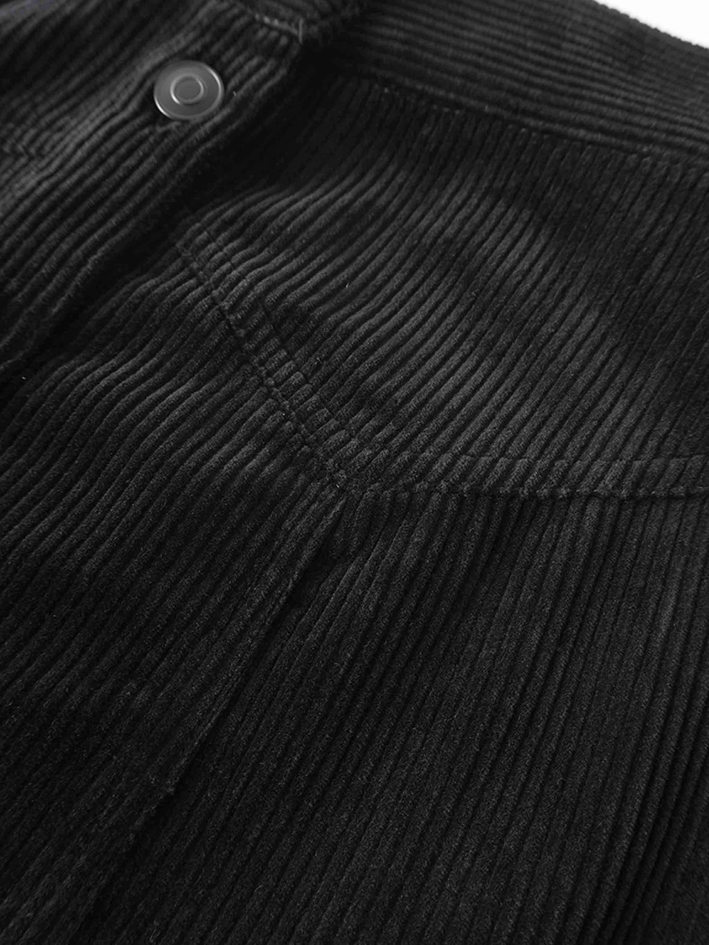 Button Down A-Line Corduroy Skirt-Black
