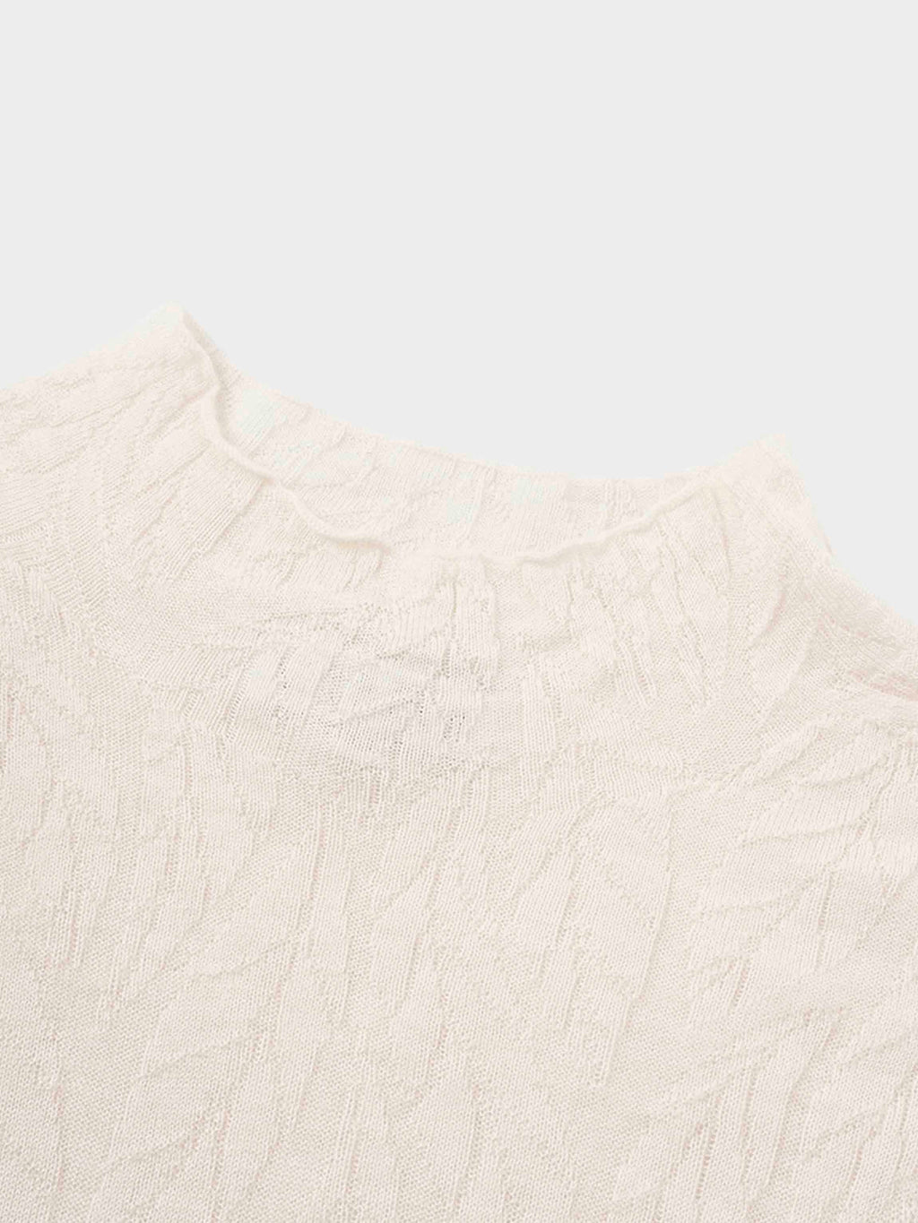 Leaf Design Turtleneck-Blush