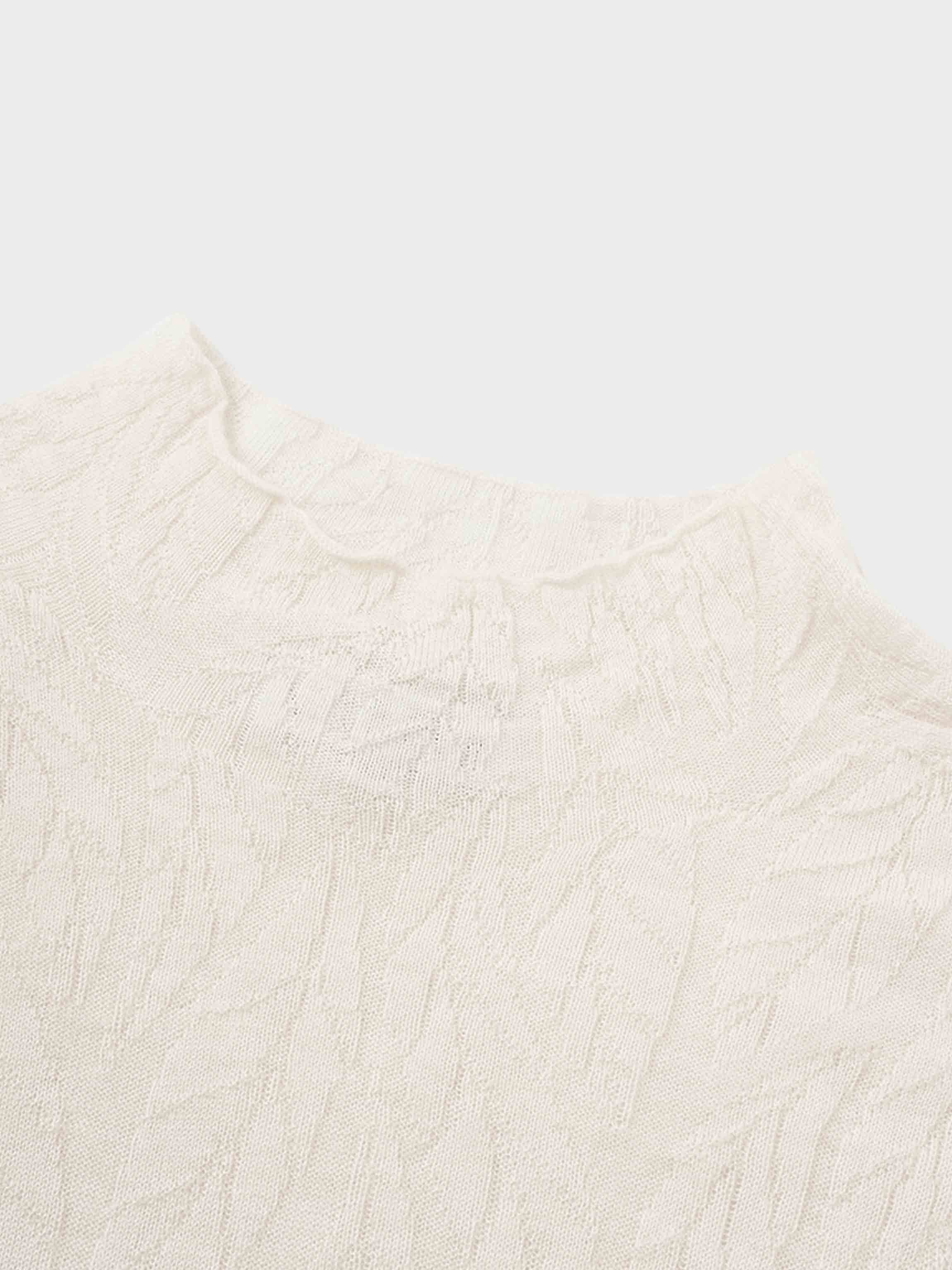 Leaf Design Turtleneck-Blush