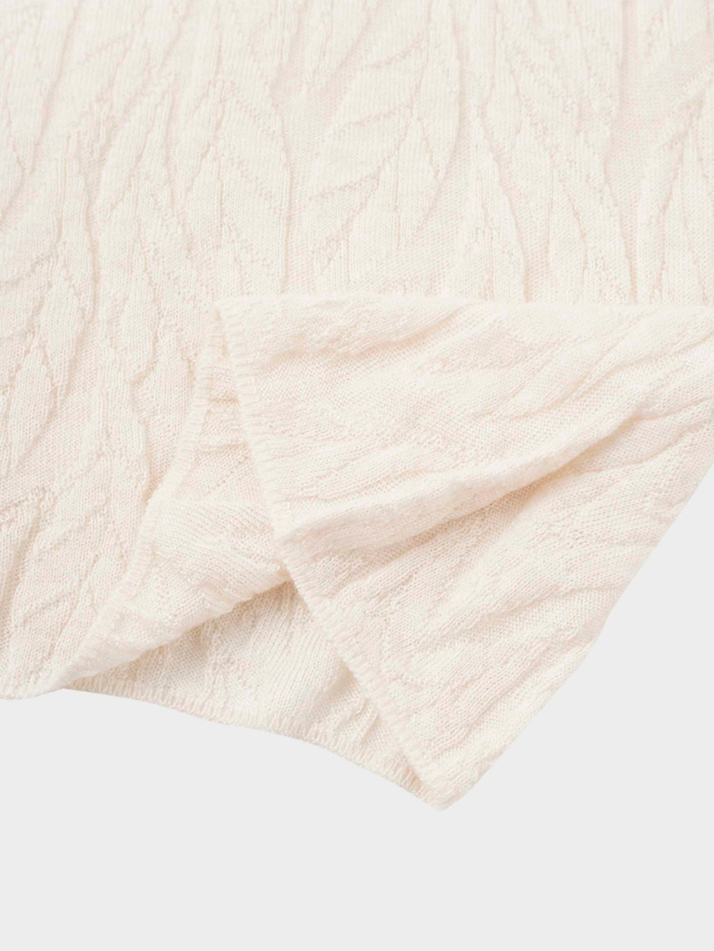 Leaf Design Turtleneck-Blush